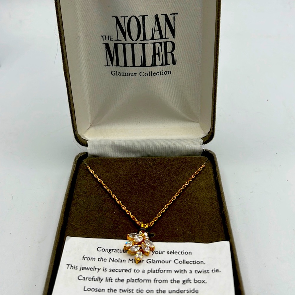 Nolan Miller New Old Stock CZ Gold Plated Necklace